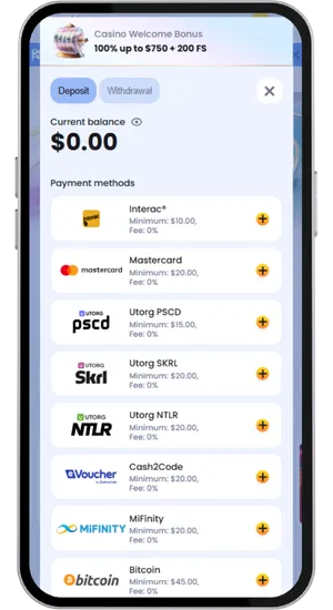 Top up your account